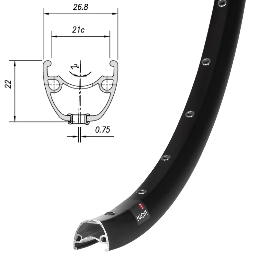 Обод Mach1, TRAXX, 27,5" (584x21), 36 отв., FV, пистон., disc, черный