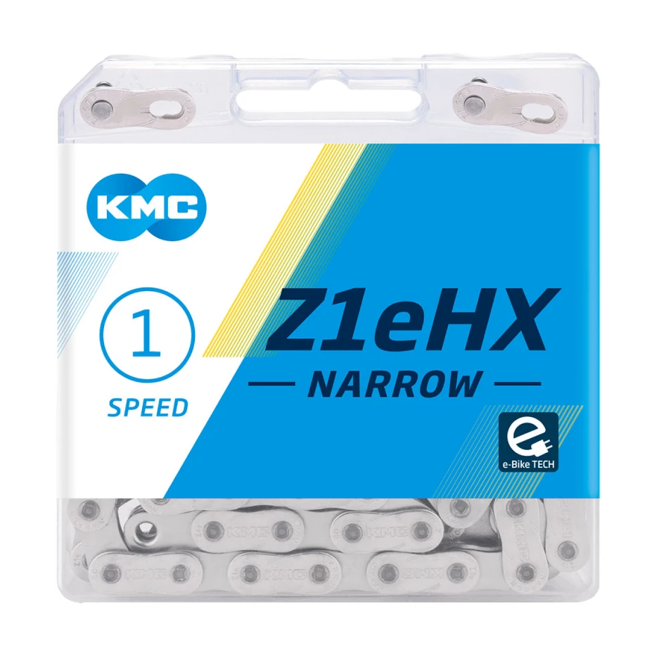 Цепь KMC, Z1eHX NARROW, 1/2"X3/32", 1ск., 112зв., Silver/Silver, BOX