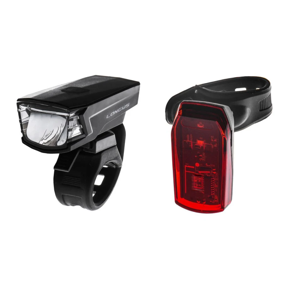 Свет комплект Longus, SINGLE , перед.+зад. 1LED/2ф., USB, с элем. питан.