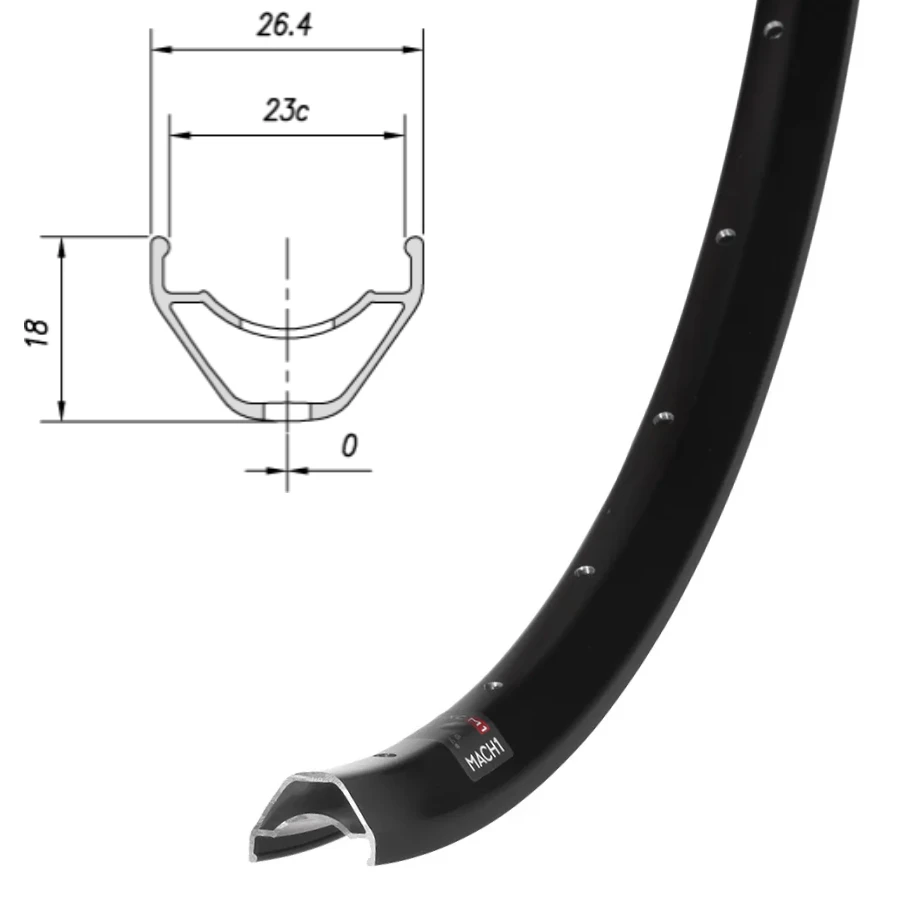 Обод Mach1, FZR-XC, 29" (622x23), 32 отв., FV, disc, ETR, черный