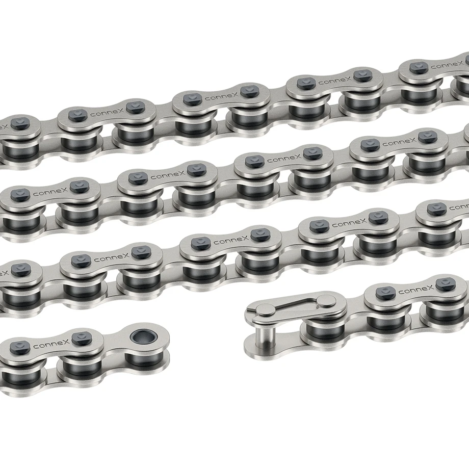 Цепь Connex, 1E8, для электровел-в, 1 скор., 1/2"x1/8", 124 зв., серебристая