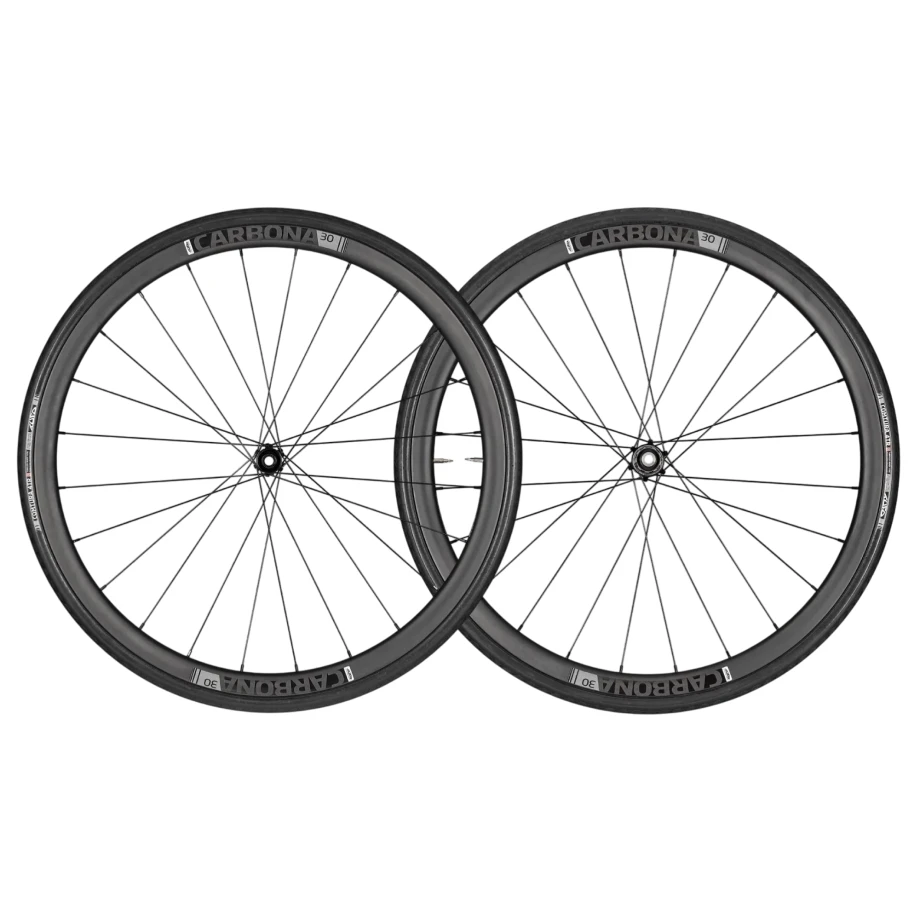 Колеса TUFO, Carbona TG 30 TR, 28"(622х18), карбон, клинчер, бескамерные, под оси 12/100-12/142, centerlock, HG, с покрышками Comtura 4TR (25-622)